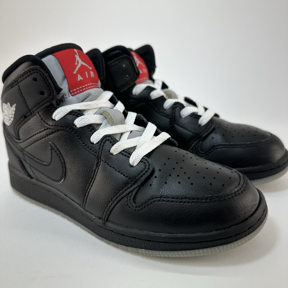 Nike Air Jordan 1 Mid GS Black Gym Red Youth 4.5Y Sneakers